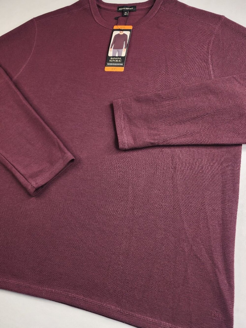 NWT Banana Republic Men's XXL Red Crew Sweatshirt Textured Double Knit Soft